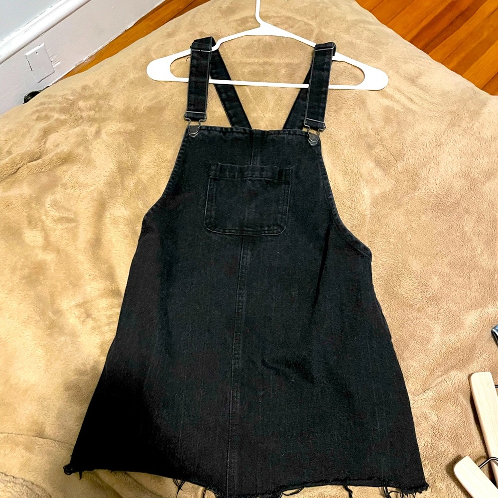 DenimCo XS Black Denim Overall Dress